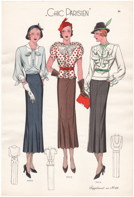 chic parisien fashion illustration 1934